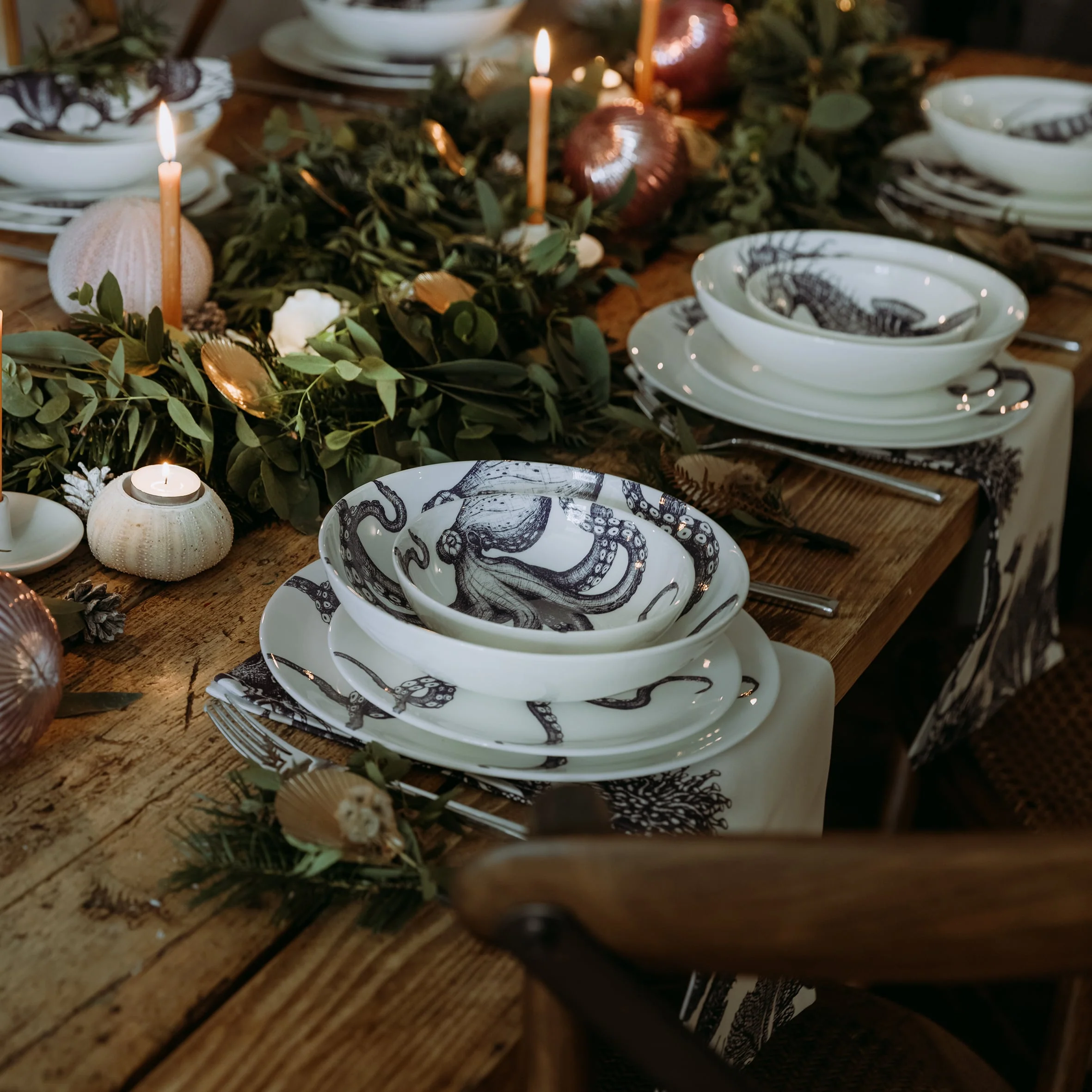 Bone China Octopus Pasta Bowl - Image 3