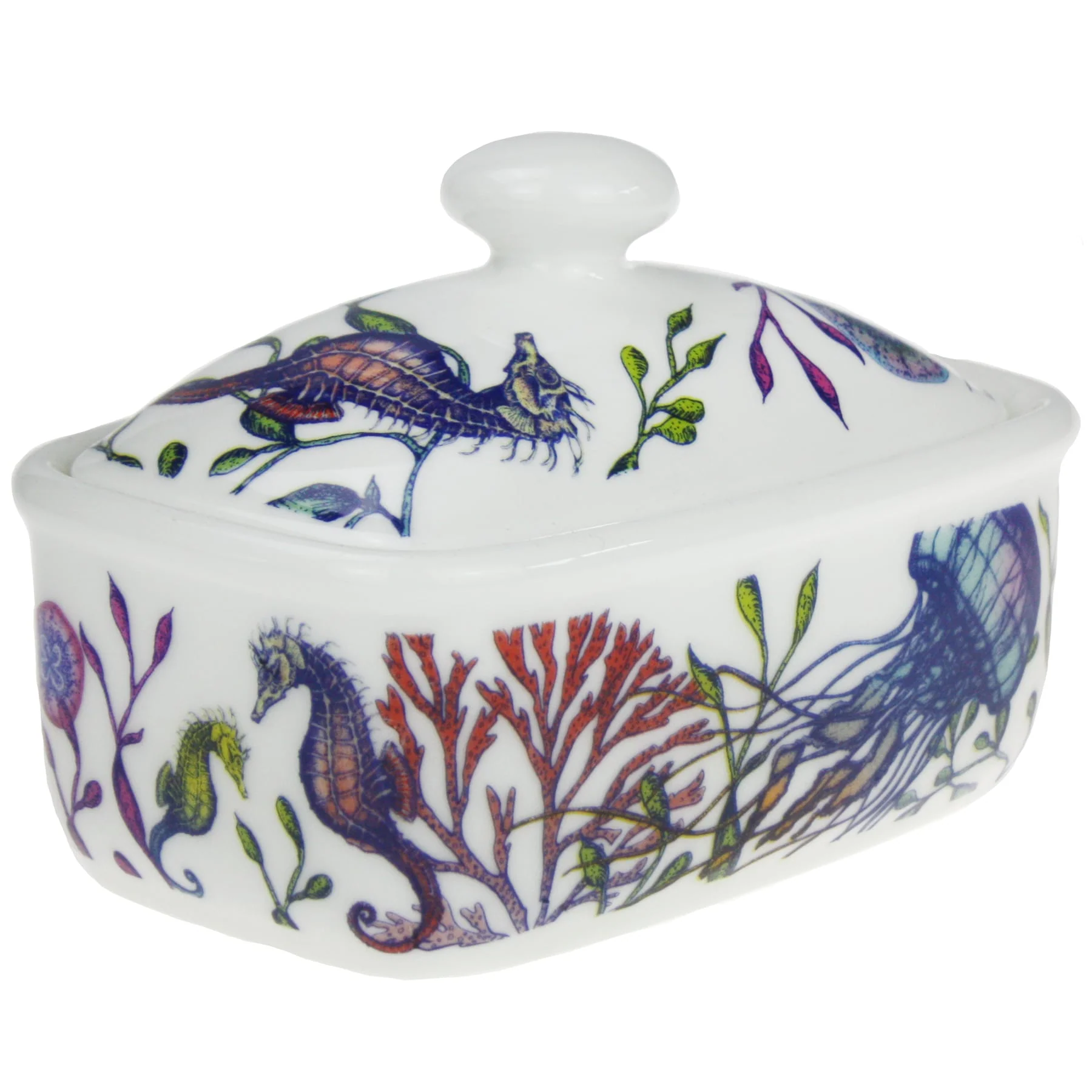 Bone China Reef Butter Dish - Image 3