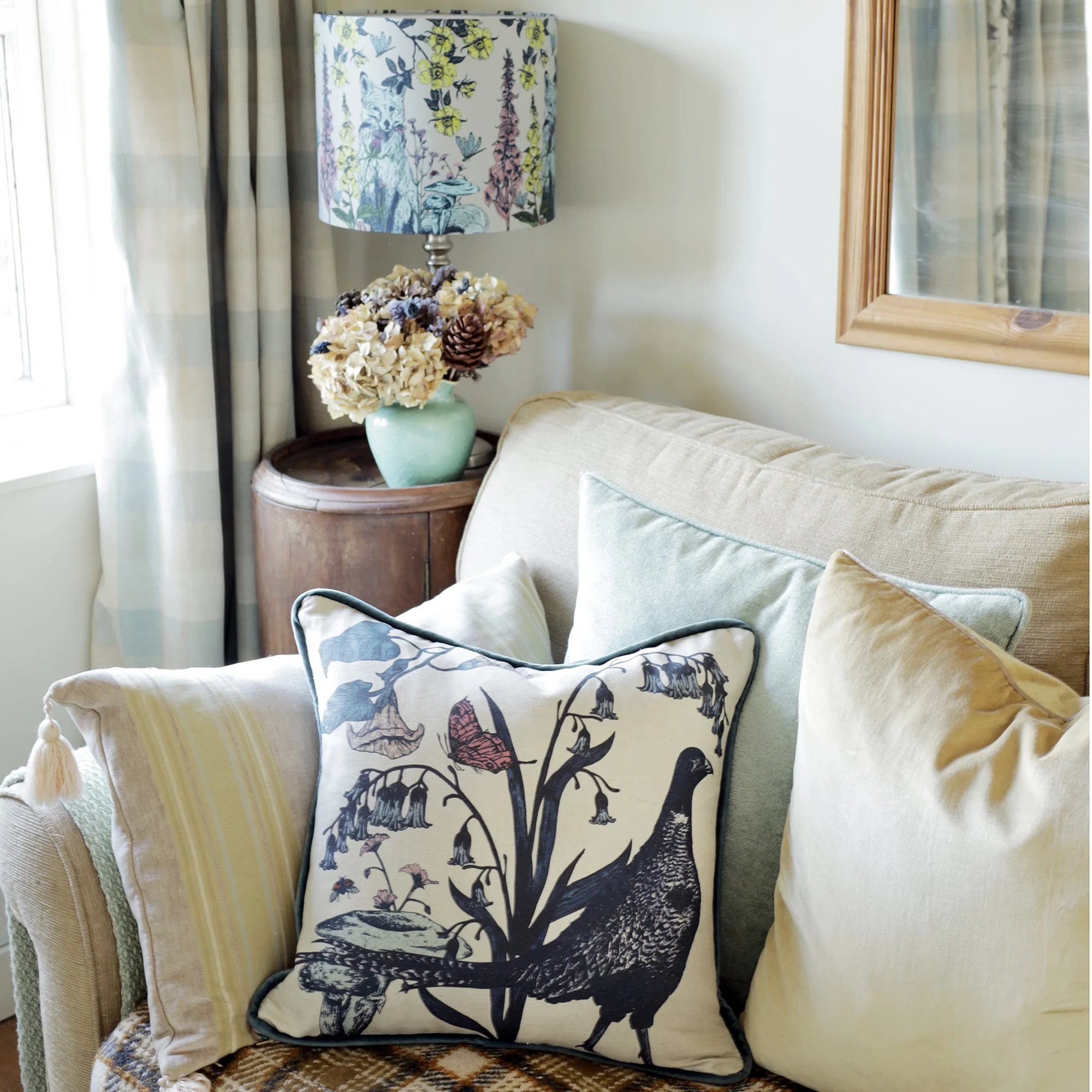 Cornish Hedgerow Pheasant Cushion Cover - Image 3