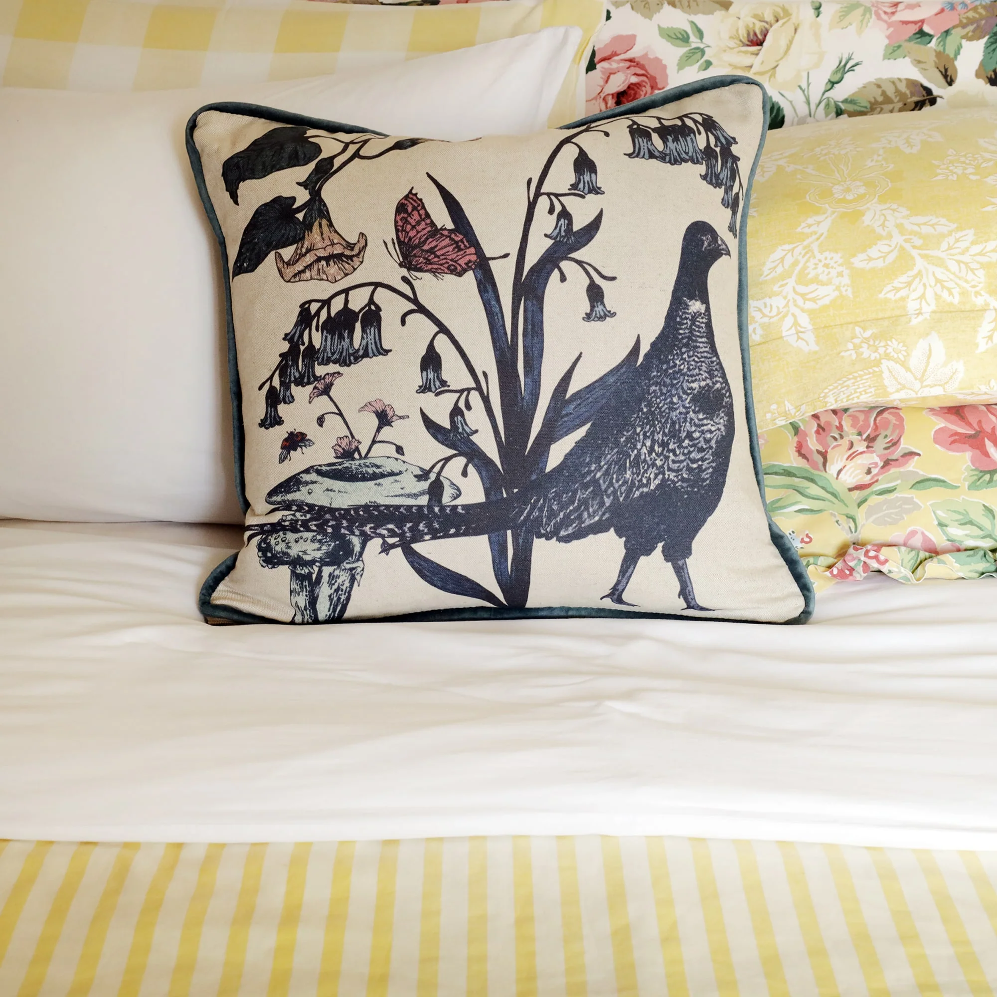 Cornish Hedgerow Pheasant Cushion Cover - Image 5