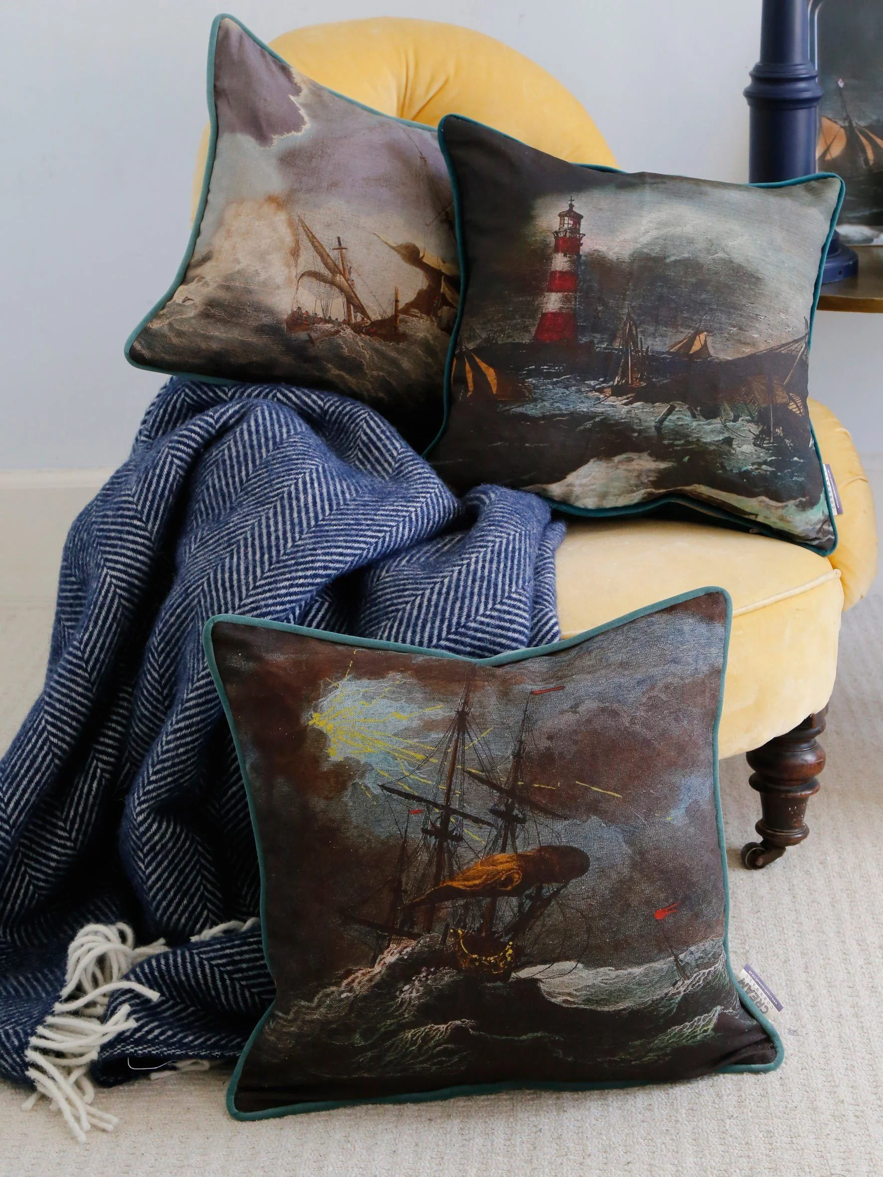 Shipwreck Night Square Cushion Cover - Image 4