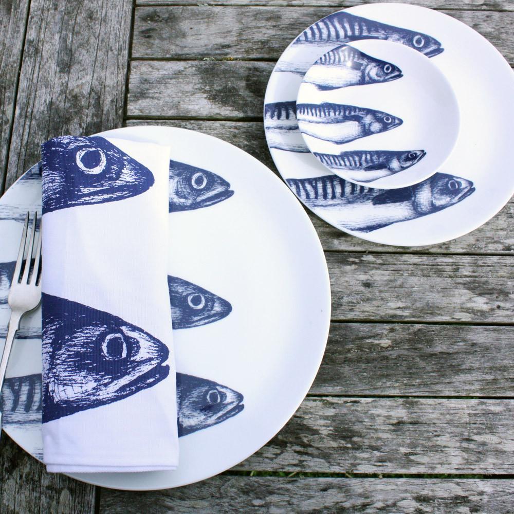 Bone China Nibbles Dish With Mackerel Design - Image 3
