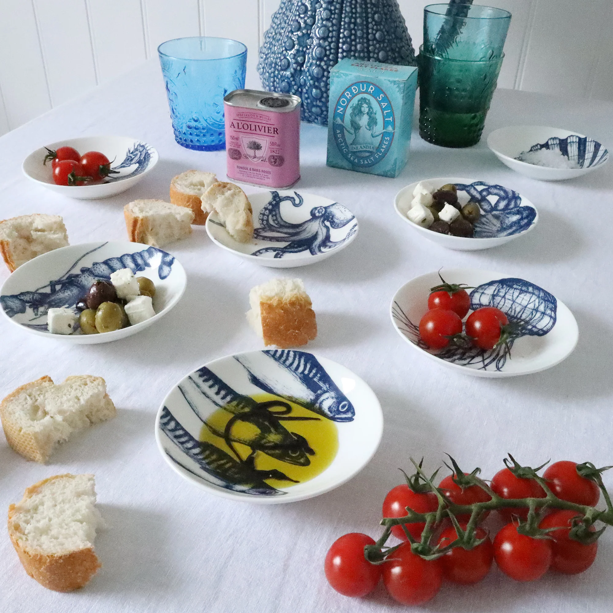 Bone China Nibbles Dish With Mackerel Design - Image 4