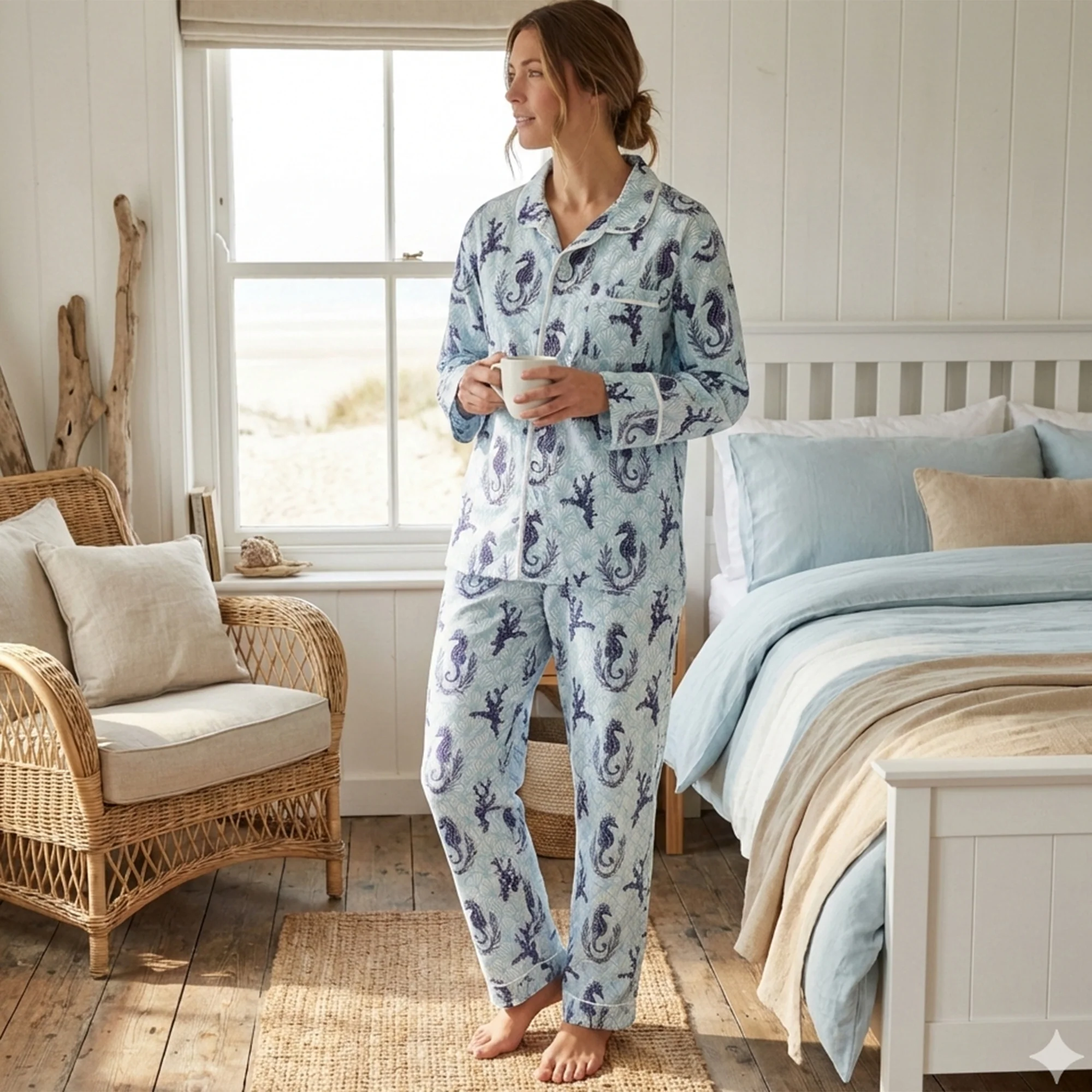 Sea Dream Pyjamas - Navy & Aqua - Image 3
