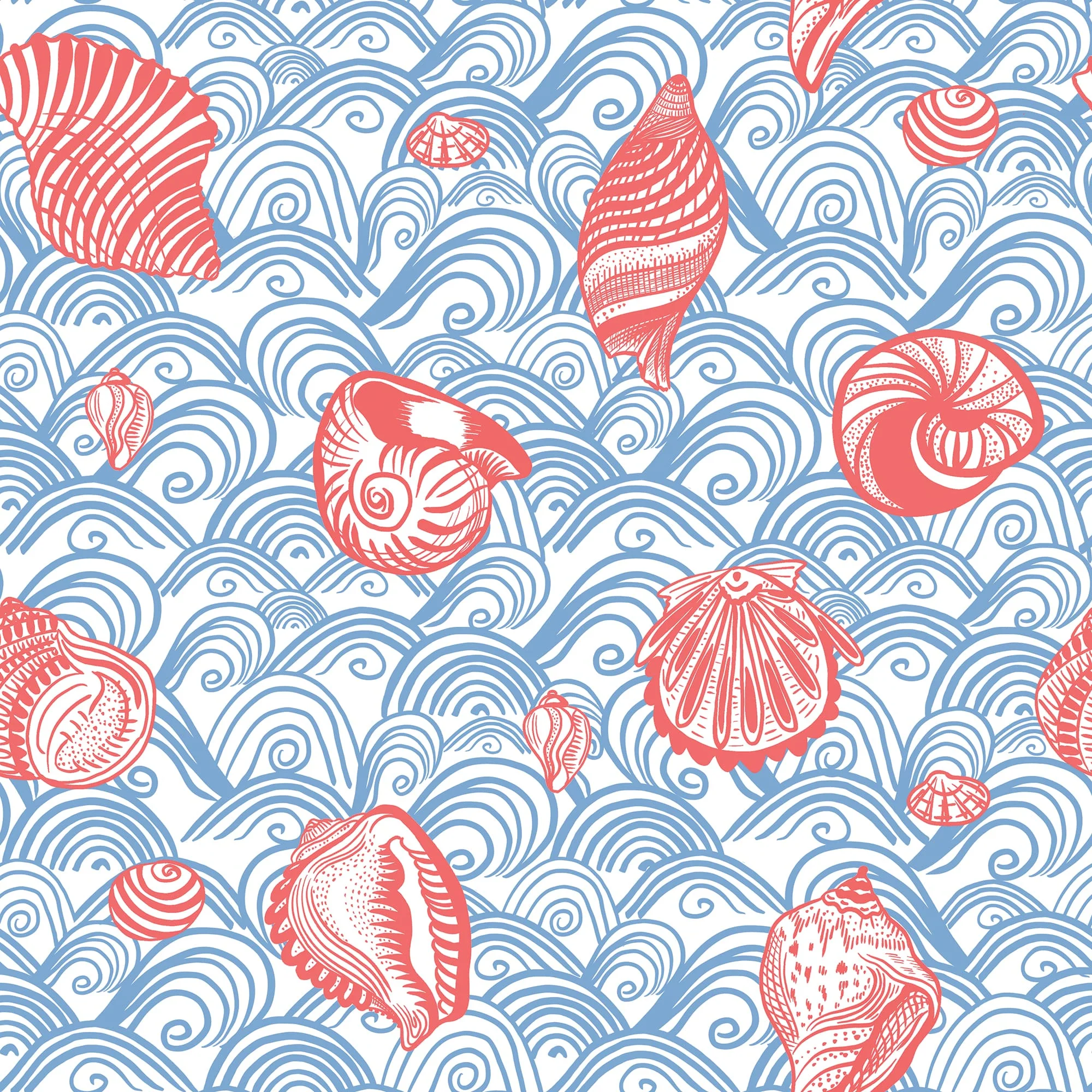 Shell Song Pyjamas - Sky & Coral - Image 5