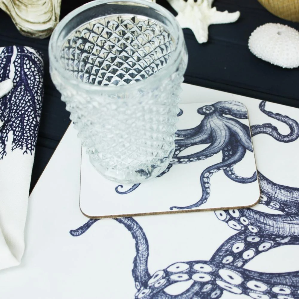 Blue And White Octopus Design Placemat - Image 3